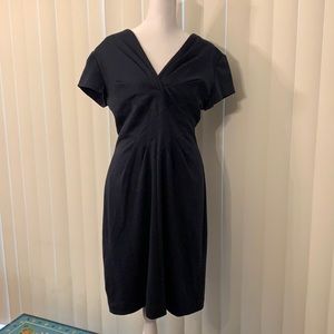 Blue knit dress with back zip